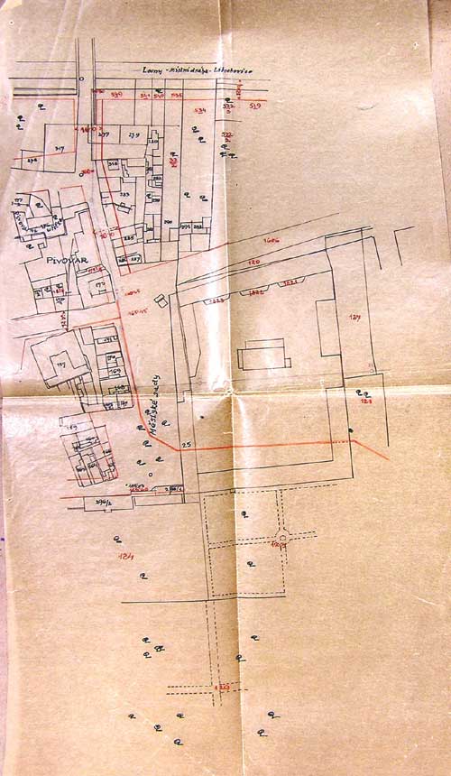 plán regulace ulic do pravoúhlých tvarů, návrh města okolo roku 1920
